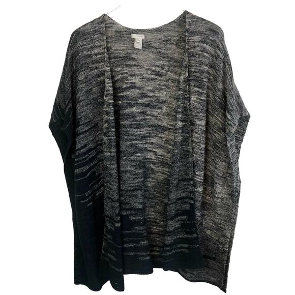 Pure Jill J. Jill Size Medium/Large Gray & Black Gradient Cardigan Short Sleeve - Picture 1 of 5